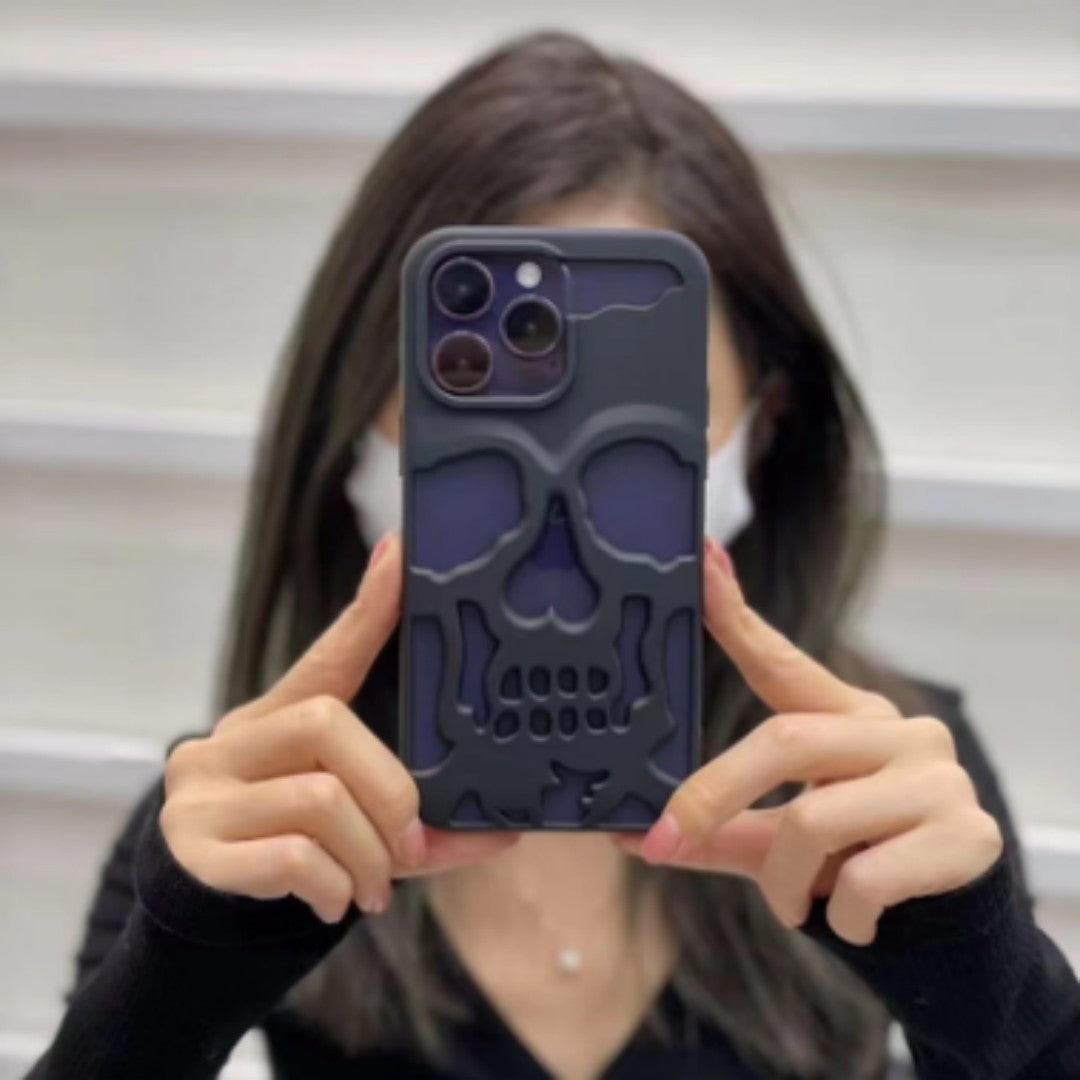 3530 2t-014 Funda de teléfono de calavera gótica ahuecada