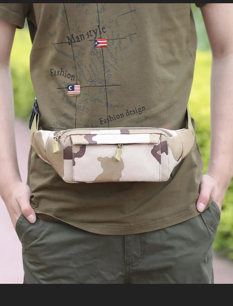11383 1c-022 Riñonera táctica de tela Oxford para hombre