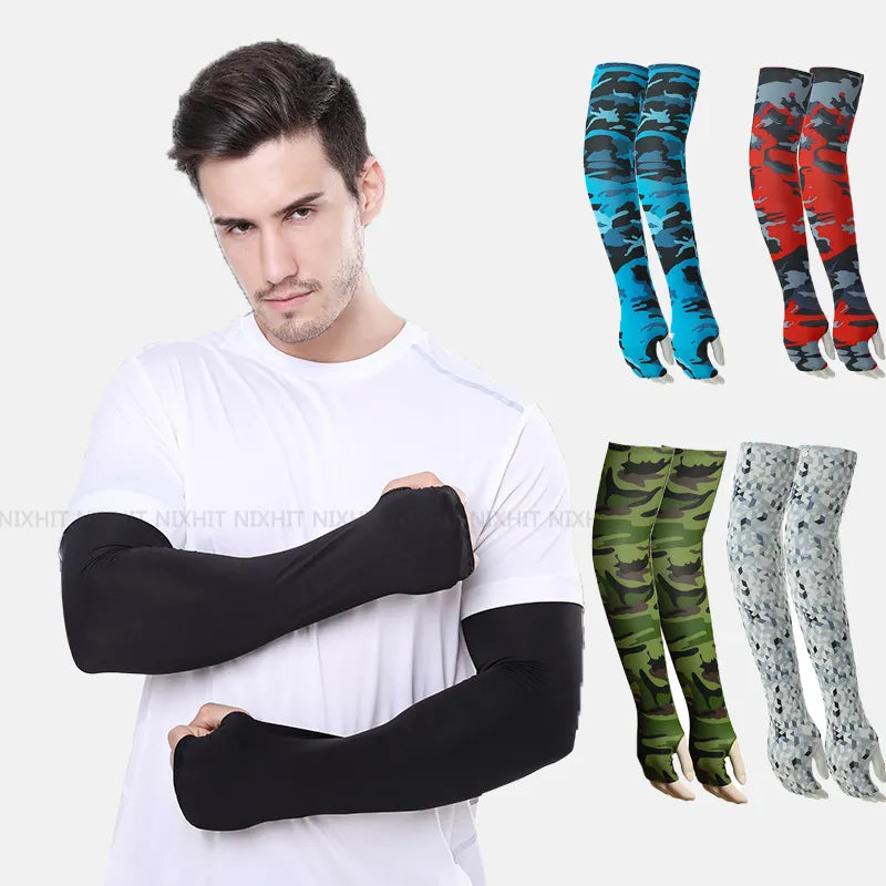 6708 a10-09 Manguitos 2 piezas de enfriamiento Unisex, protección solar UV para deportes, correr, pesca, ciclismo,