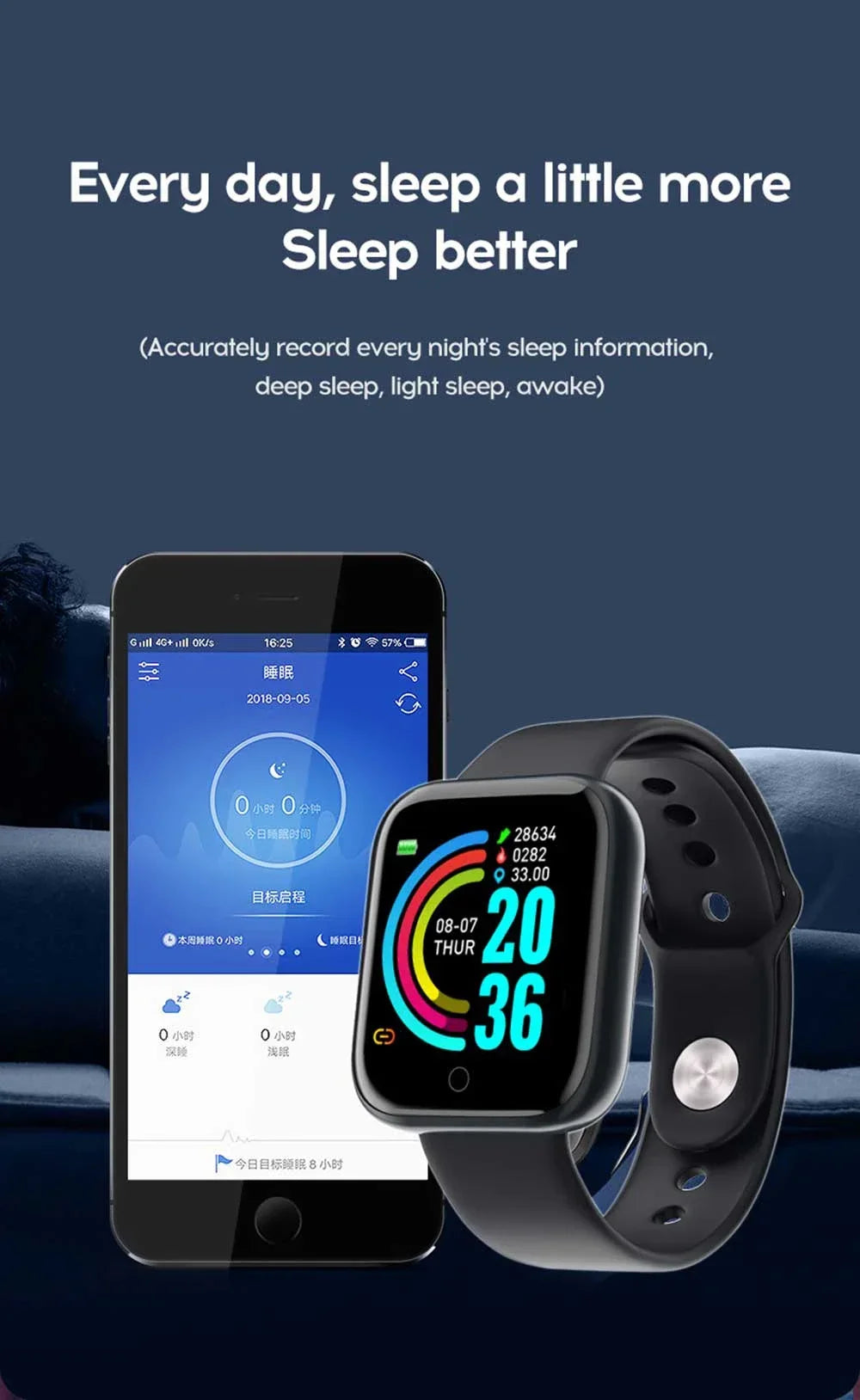 11424 2t-337 Reloj inteligente con pantalla a Color Y68