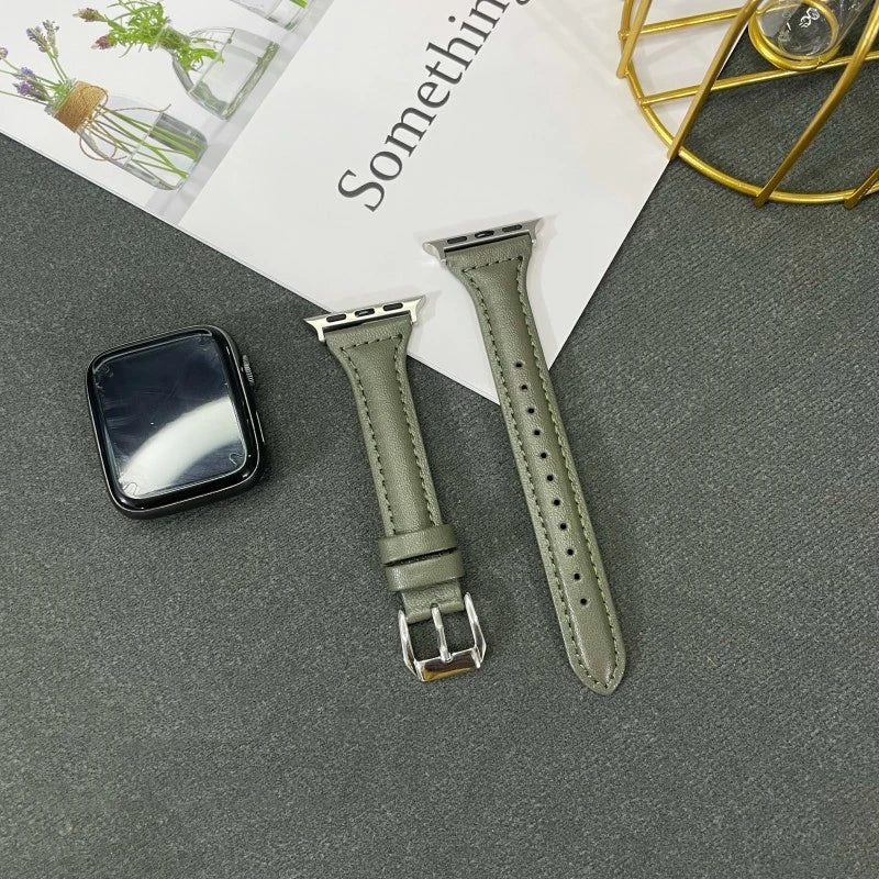 10829 2t-005 Correa de cuero delgada para Apple Watch