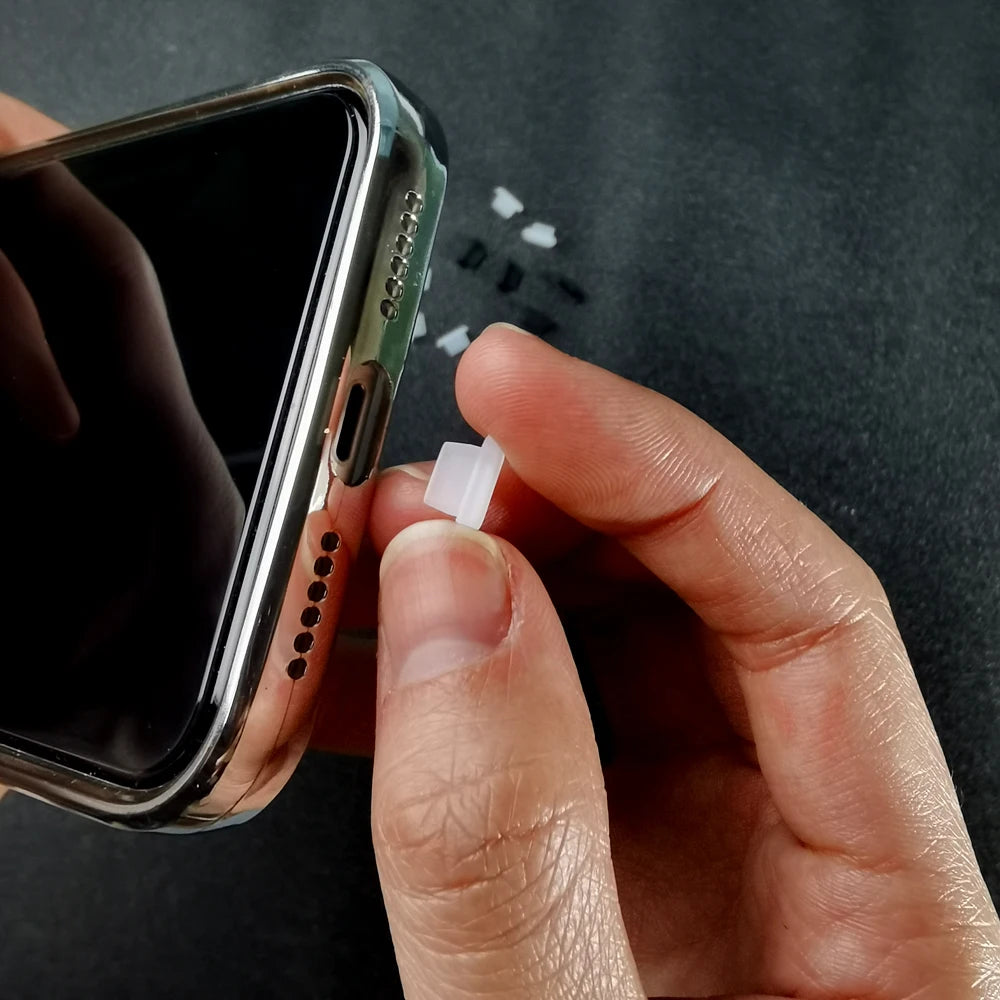 9765 2t-341 Set/2 unidades Tapón antipolvo de silicona para Iphone