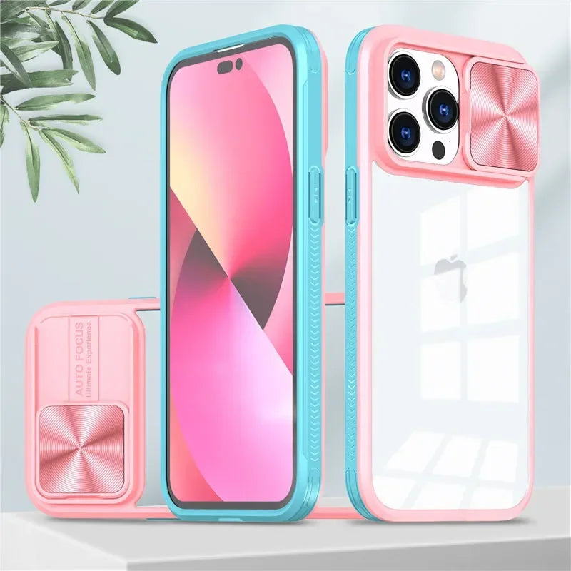 11284 2t-014 Funda de teléfono de protección de lente de cámara deslizante para iPhone