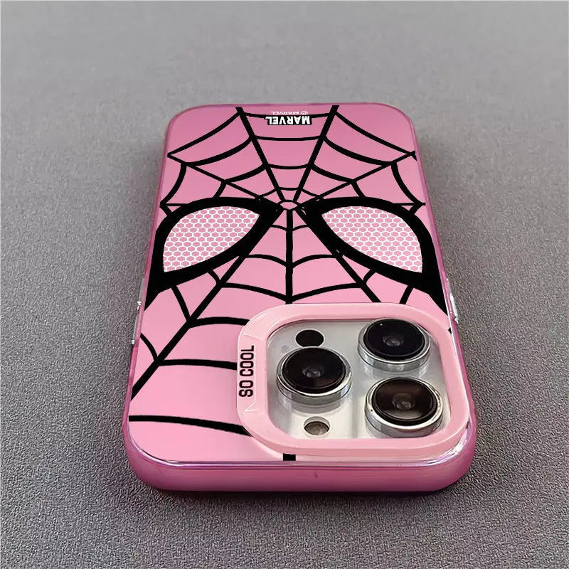 9119 2t-014 Funda dura a prueba de golpes para iPhone Spider Man, láser mate