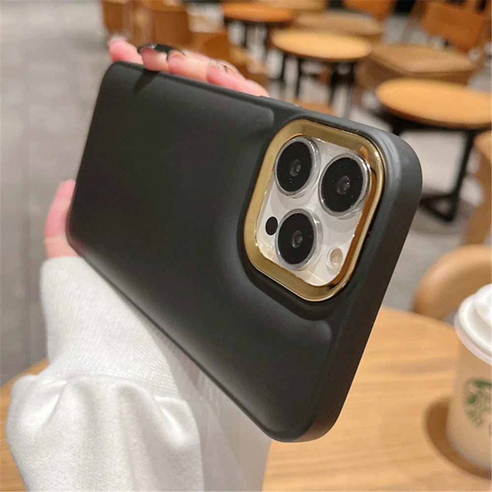 6248 2t-014 Funda de teléfono con marco de lente chapado