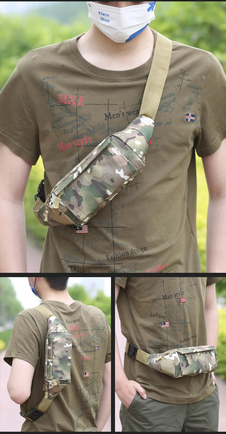 11383 1c-022 Riñonera táctica de tela Oxford para hombre