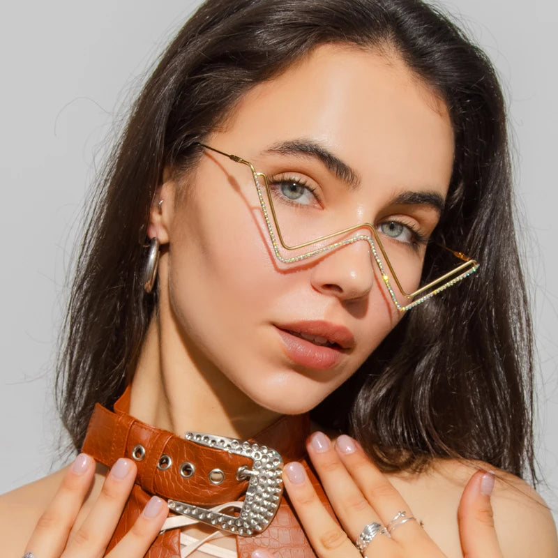 10803 1l-390 Montura de gafas de sol de cristal para mujer