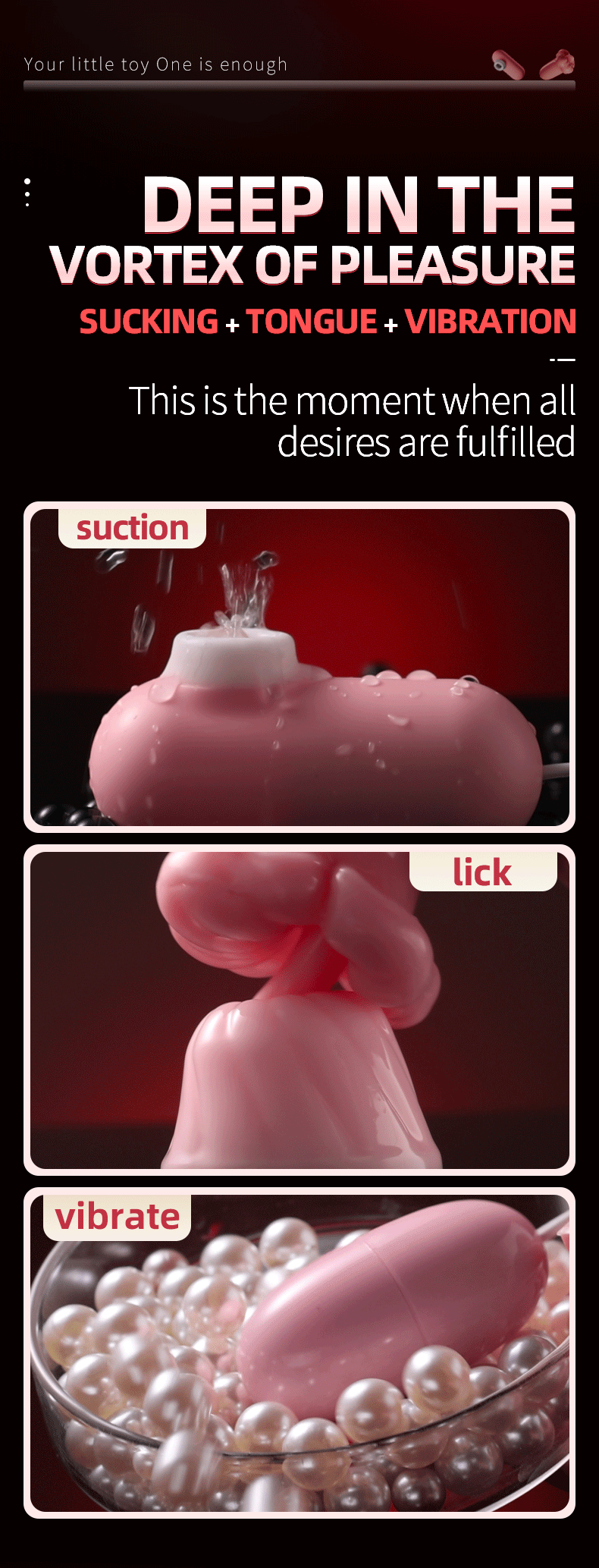 8972 1b-048 Vibradores de succión para lamer para mujer