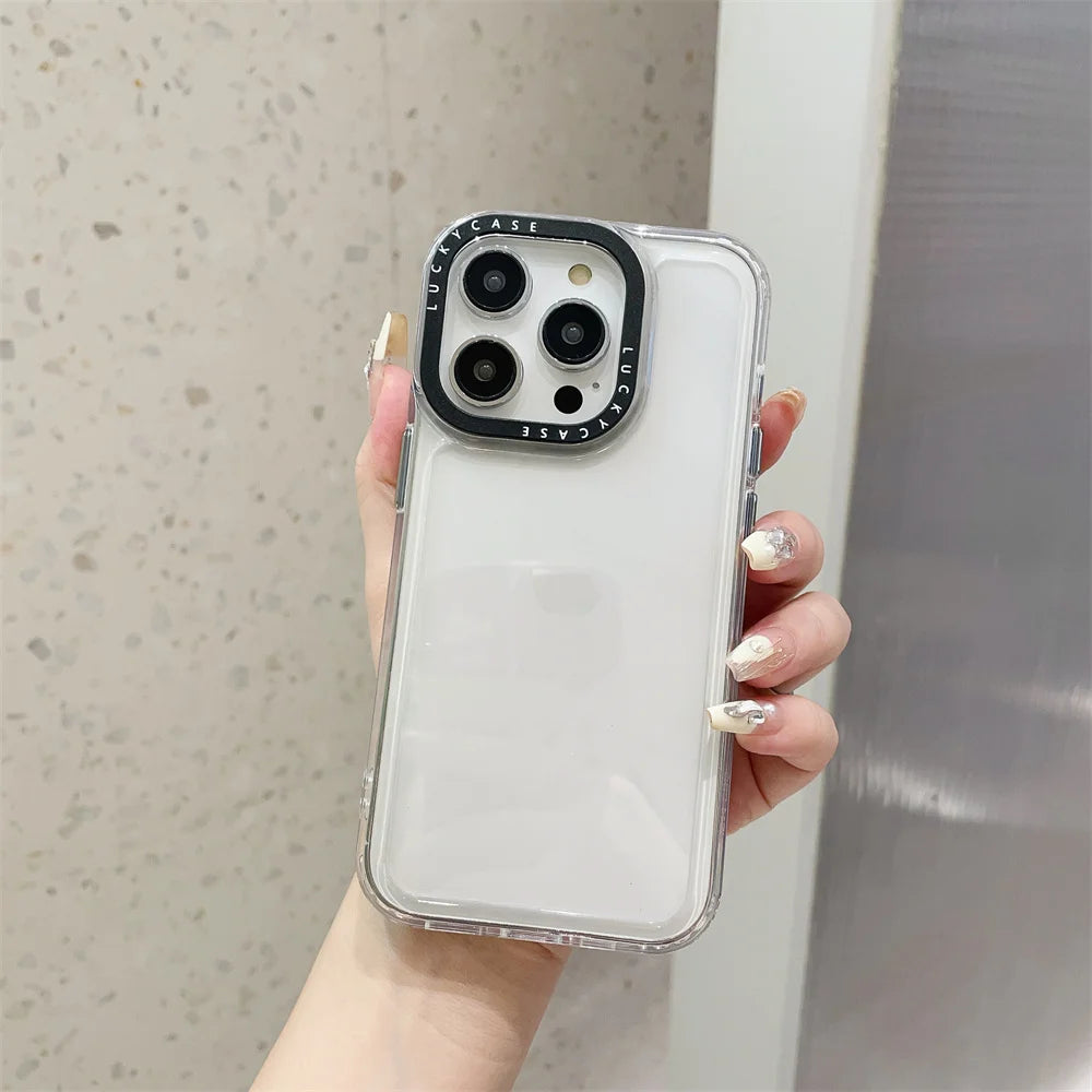 9237 2t-014 Funda transparente de lujo para iPhone