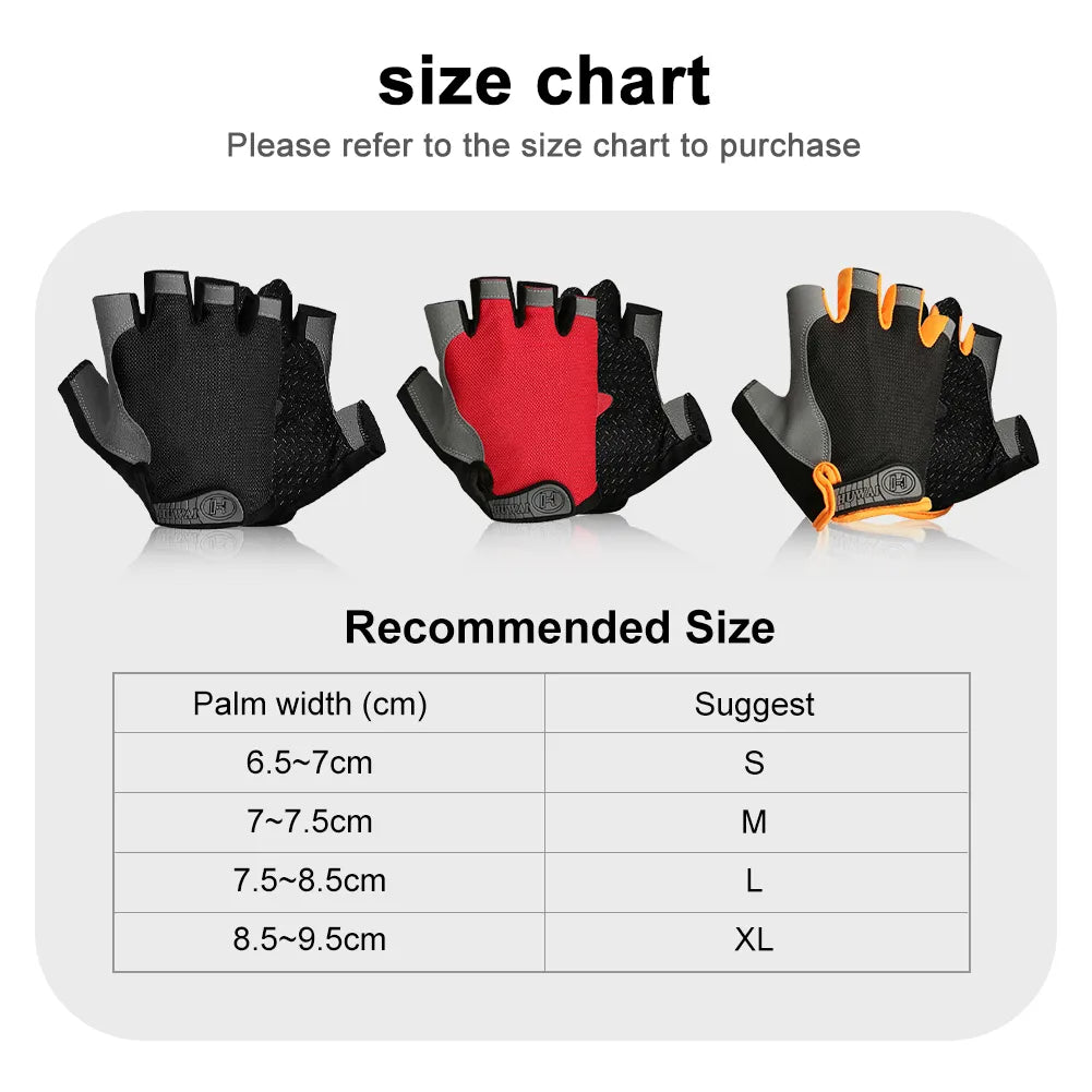 6710 a10-09 Un par Guantes de medio dedo antideslizantes, antisudor, gimnasio, Fitness, pesca, ciclismo