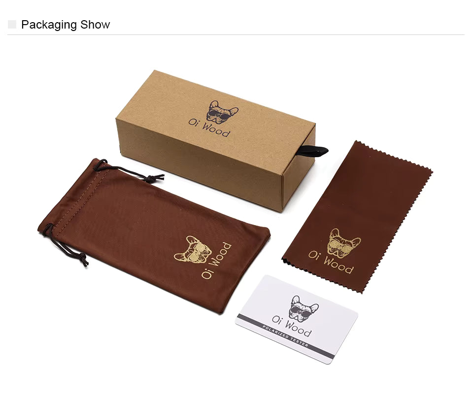 19961 1c-024 Gafas de madera lentes polarizadas Gafas