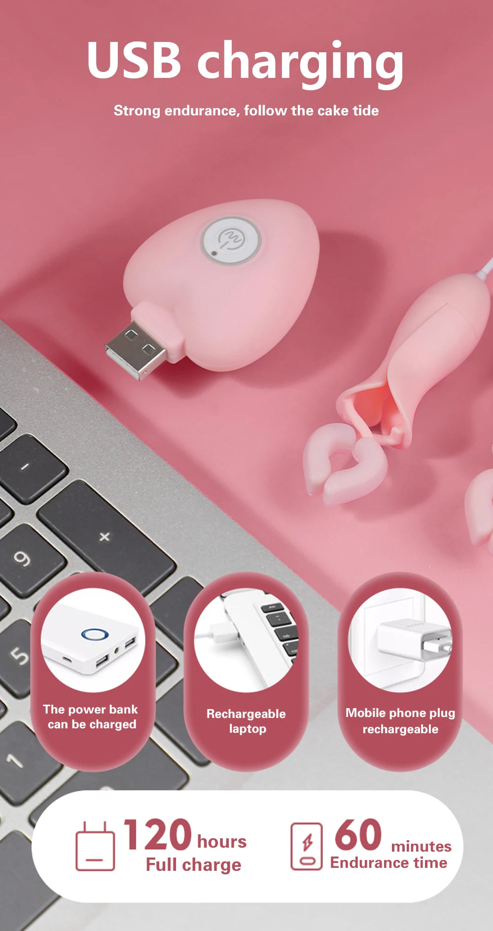 8973 1b-071 Vibrador de pezón para mujeres y parejas