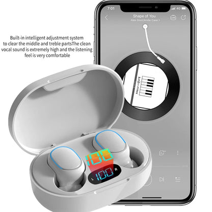 11289 2t-003 Auriculares inalámbricos E7S TWS con Bluetooth, cascos deportivos con Control, resistentes al agua, micrófono, música, funcionan en todos los teléfonos inteligentes