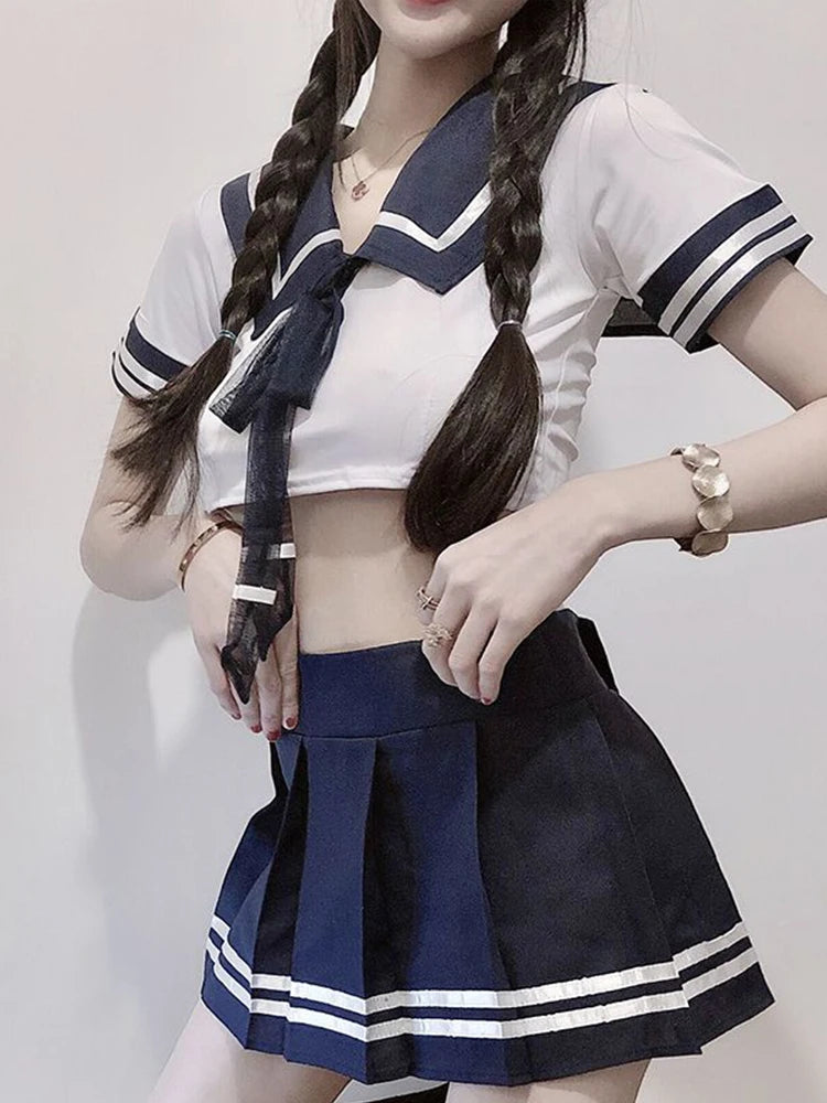 9231 1a-007 Disfraz escolar Sexy para mujer, picardías de Cosplay