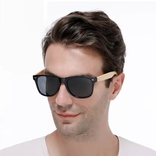 8644 b01-25 Gafas de sol clásicas de madera para hombre