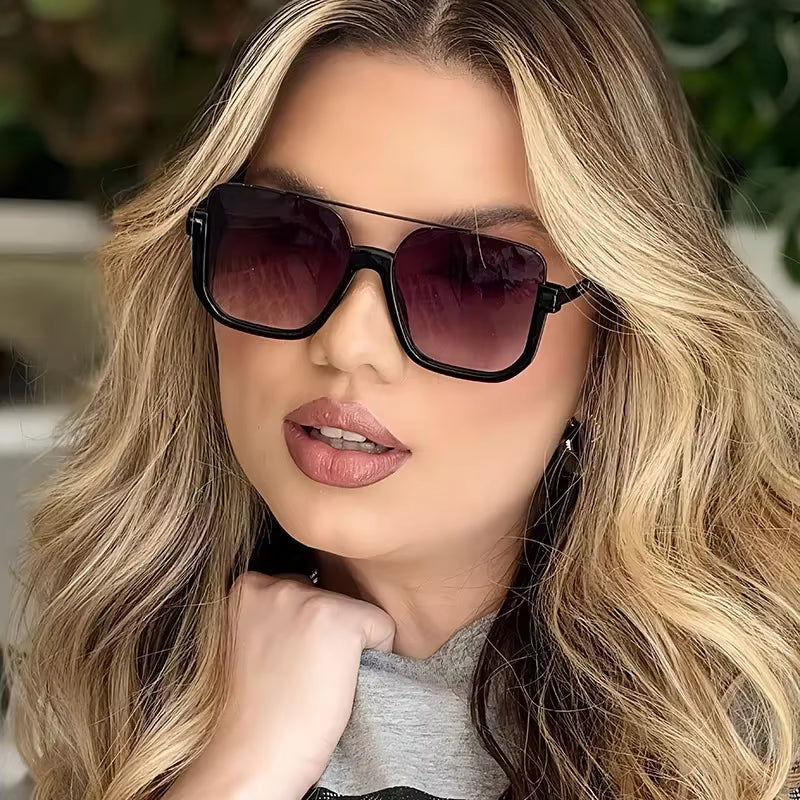 19814 1l-398 Gafas de sol Retro con doble puente