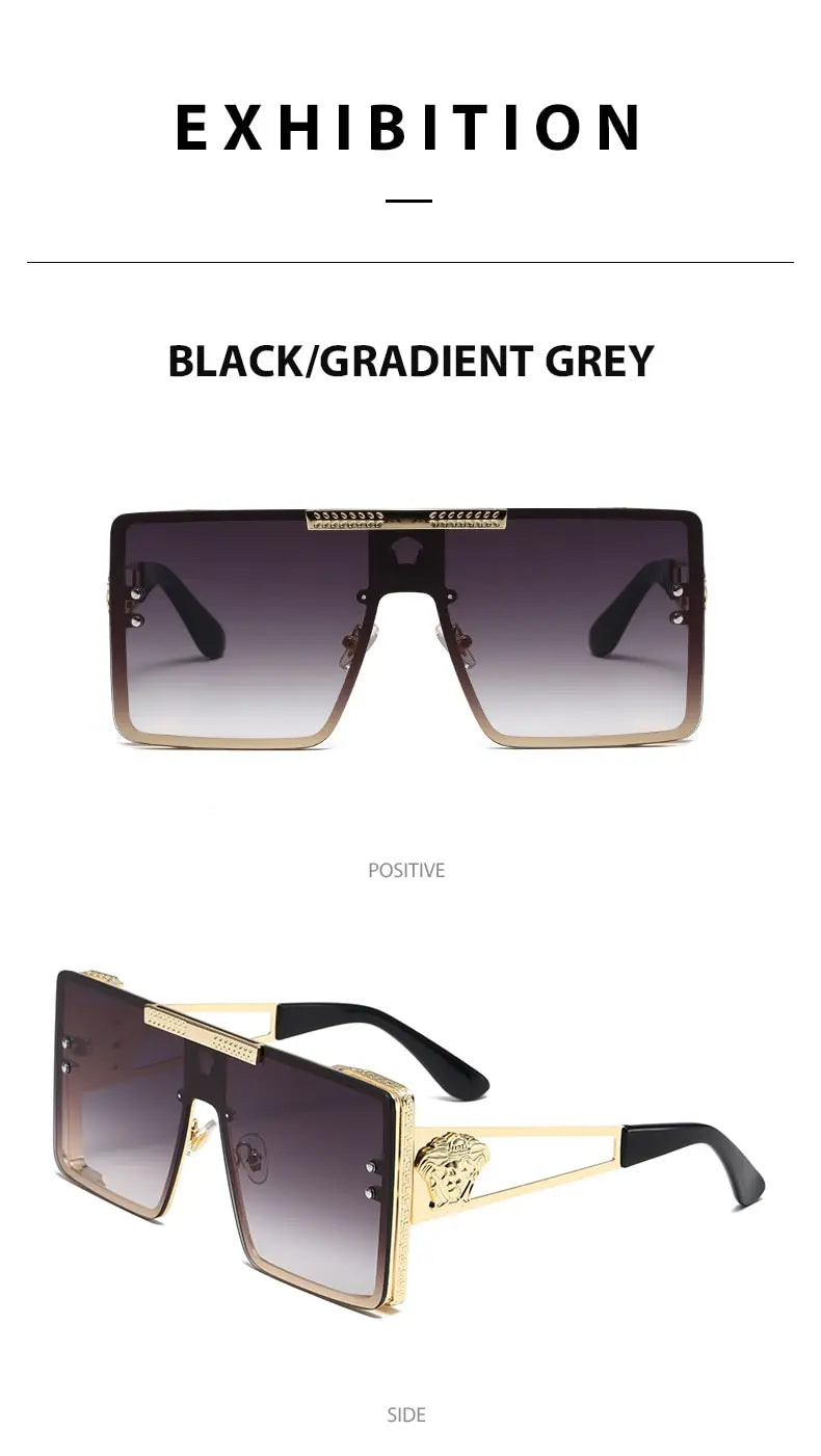10477 1l-398 gafas de sol cuadradas para hombre y mujer, montura de Metal