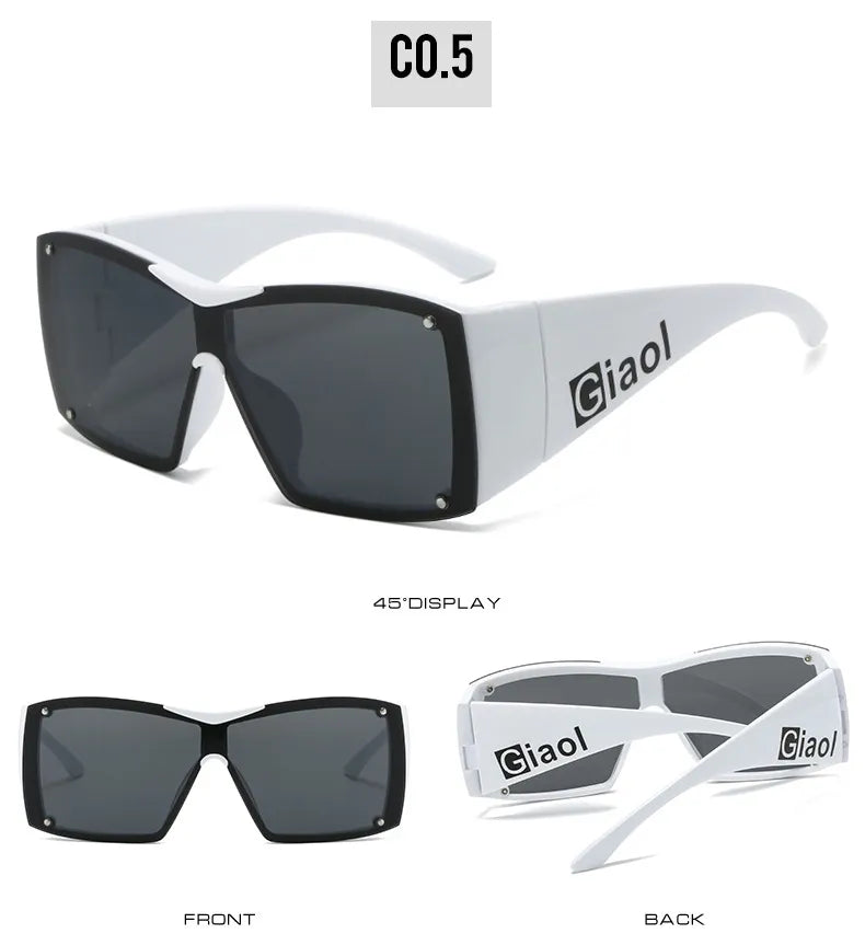 6521 1L-387 Gafas de sol Y2K de una pieza para hombre y mujer