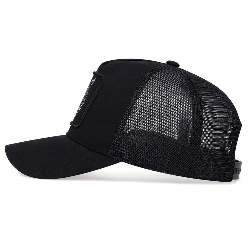 11374 1a-140 Gorras de béisbol con bordado de lobo negro para hombre y mujer