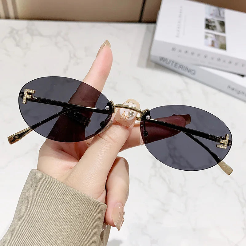 17621 1l-392 Gafas de sol ovaladas de diamante