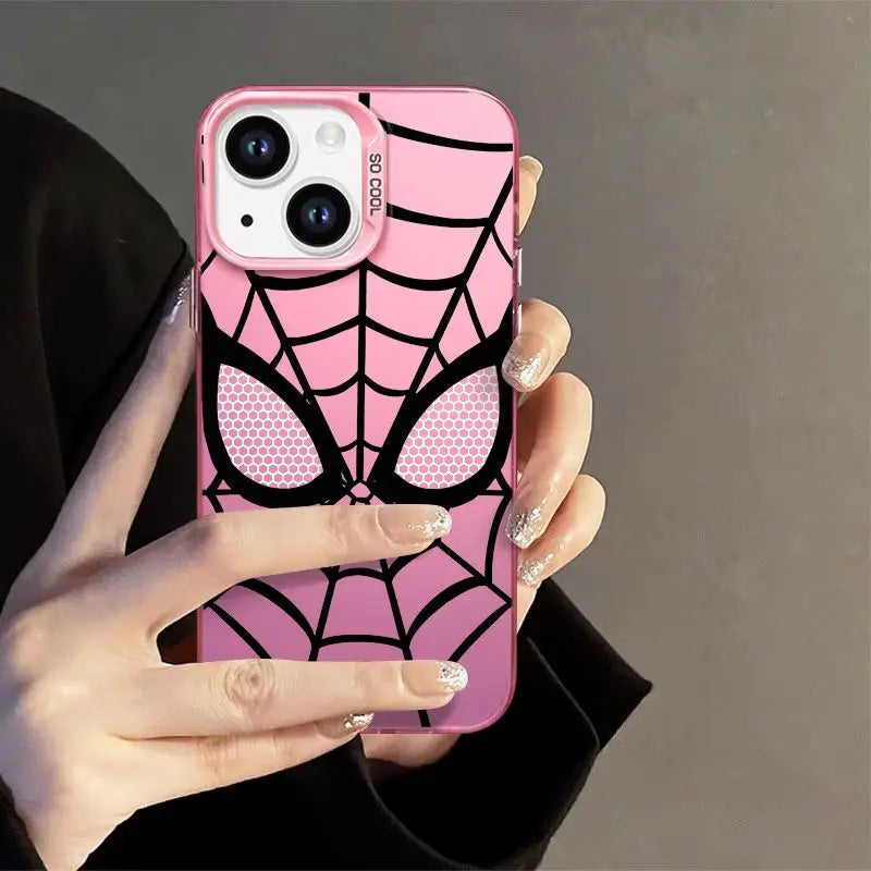 9119 2t-014 Funda dura a prueba de golpes para iPhone Spider Man, láser mate