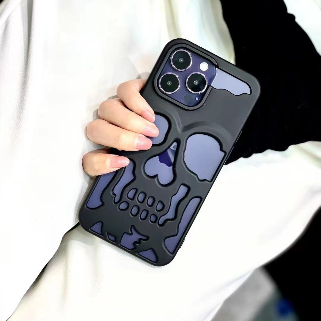 3530 2t-014 Funda de teléfono de calavera gótica ahuecada