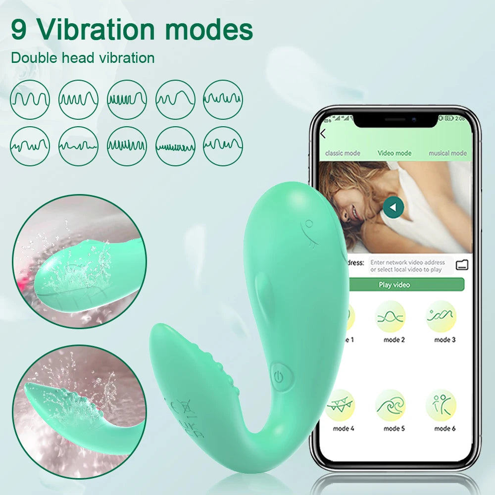 9121 b01-29Vibrador con Control remoto por Bluetooth Verde