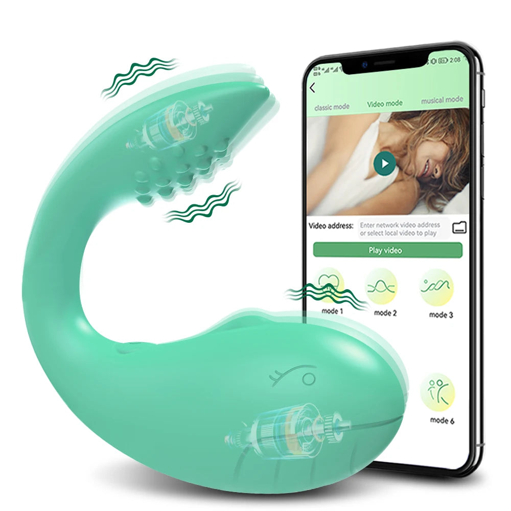 9121 b01-29Vibrador con Control remoto por Bluetooth Verde