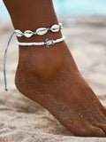 6594 1b-077 Pulsera Tobillera con Conchitas de Playa