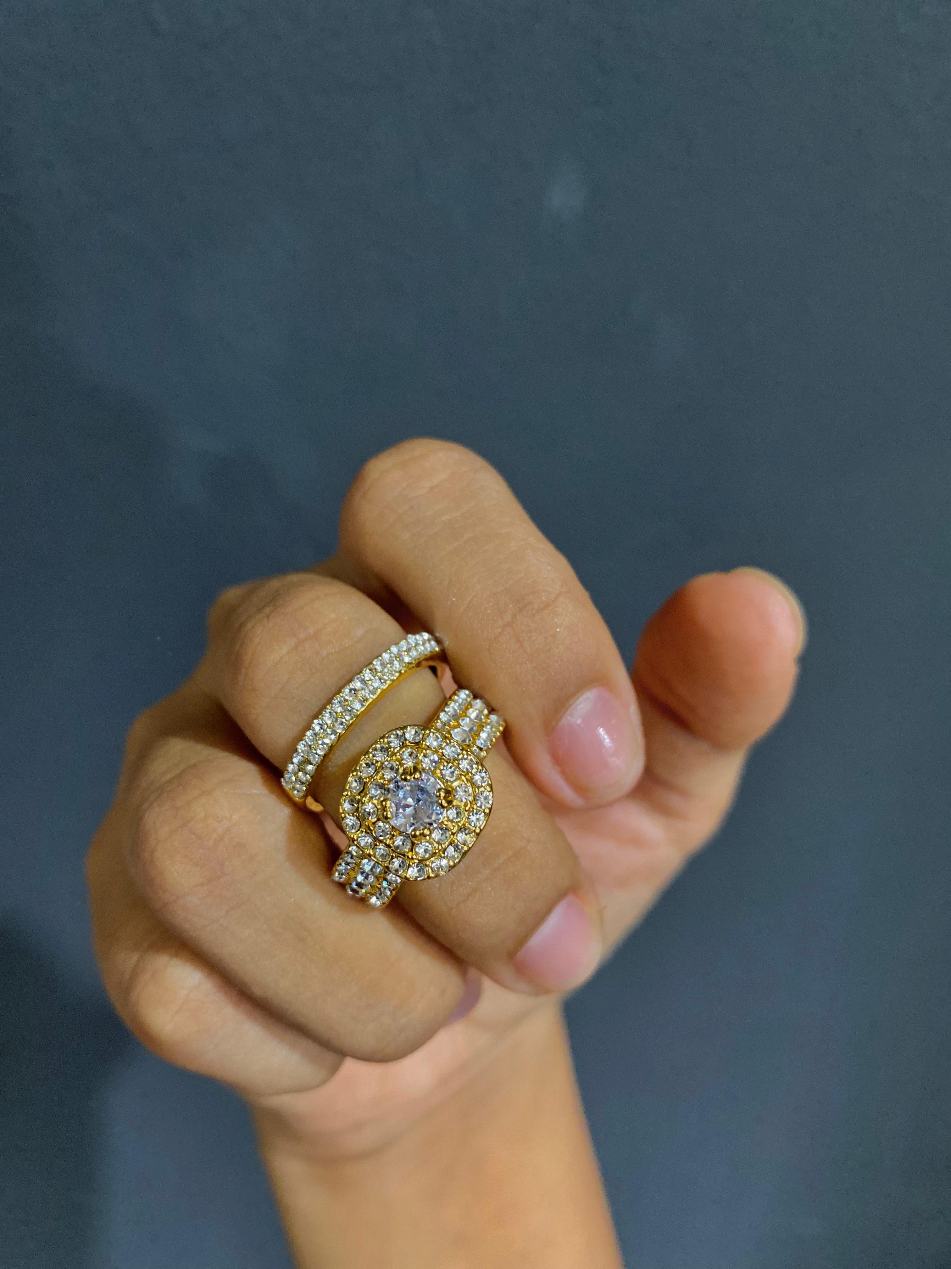 9497 1b-070 Anillo De Acero Inoxidable Dorado