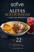 Promo 1 Alitas Acevichada + 1 Vaso de Refresco (Aplica solo consumo en el local)