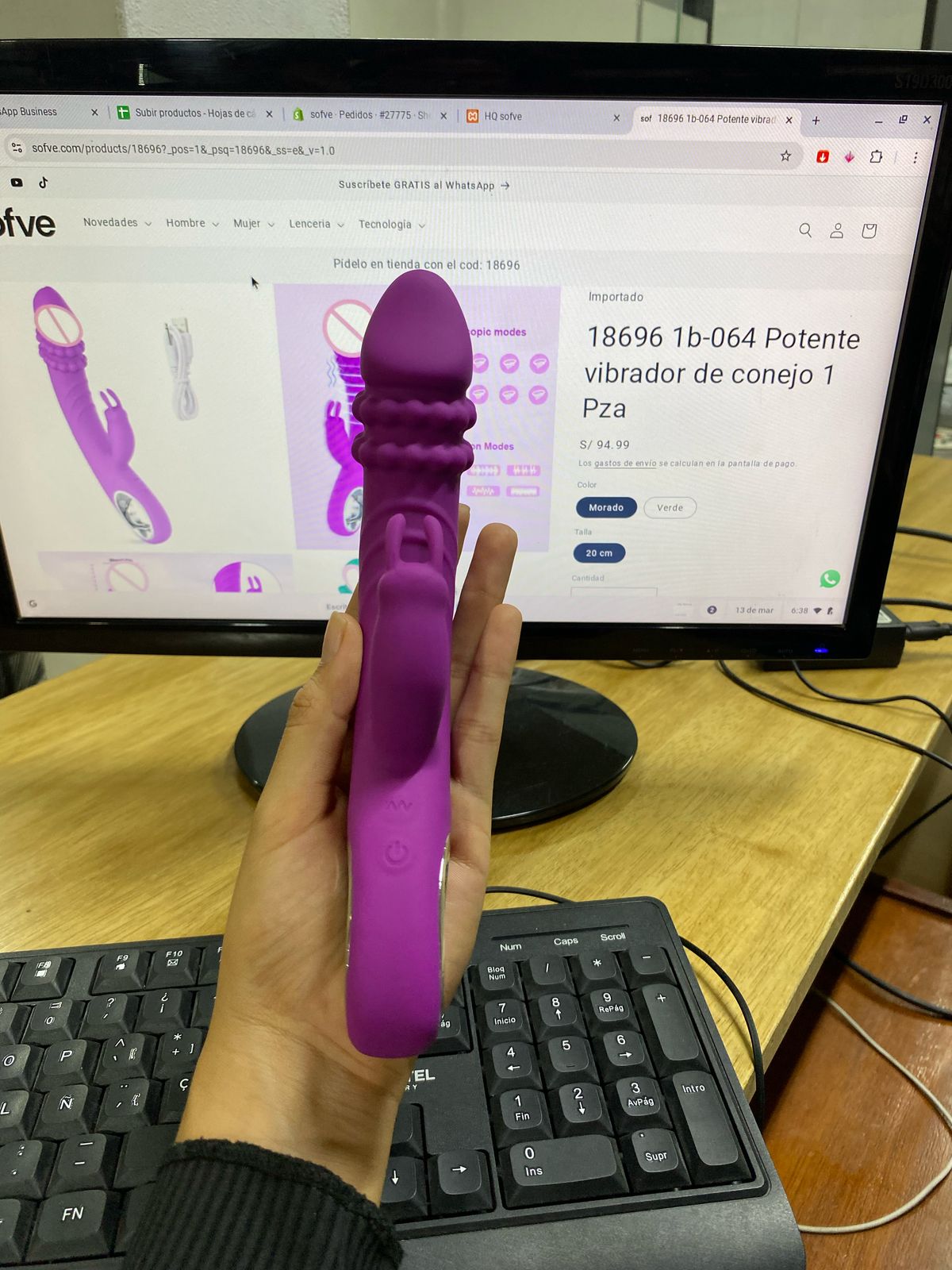 18696 1b-050 Potente vibrador de conejo 1 Pza