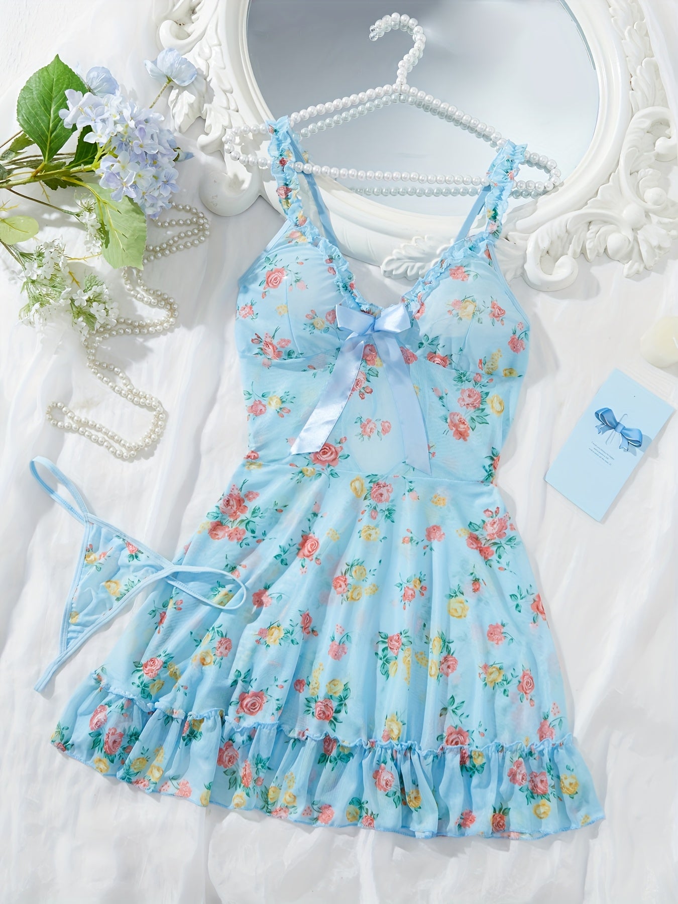 19219 1a-011 Vestido de encaje floral 1 Pza