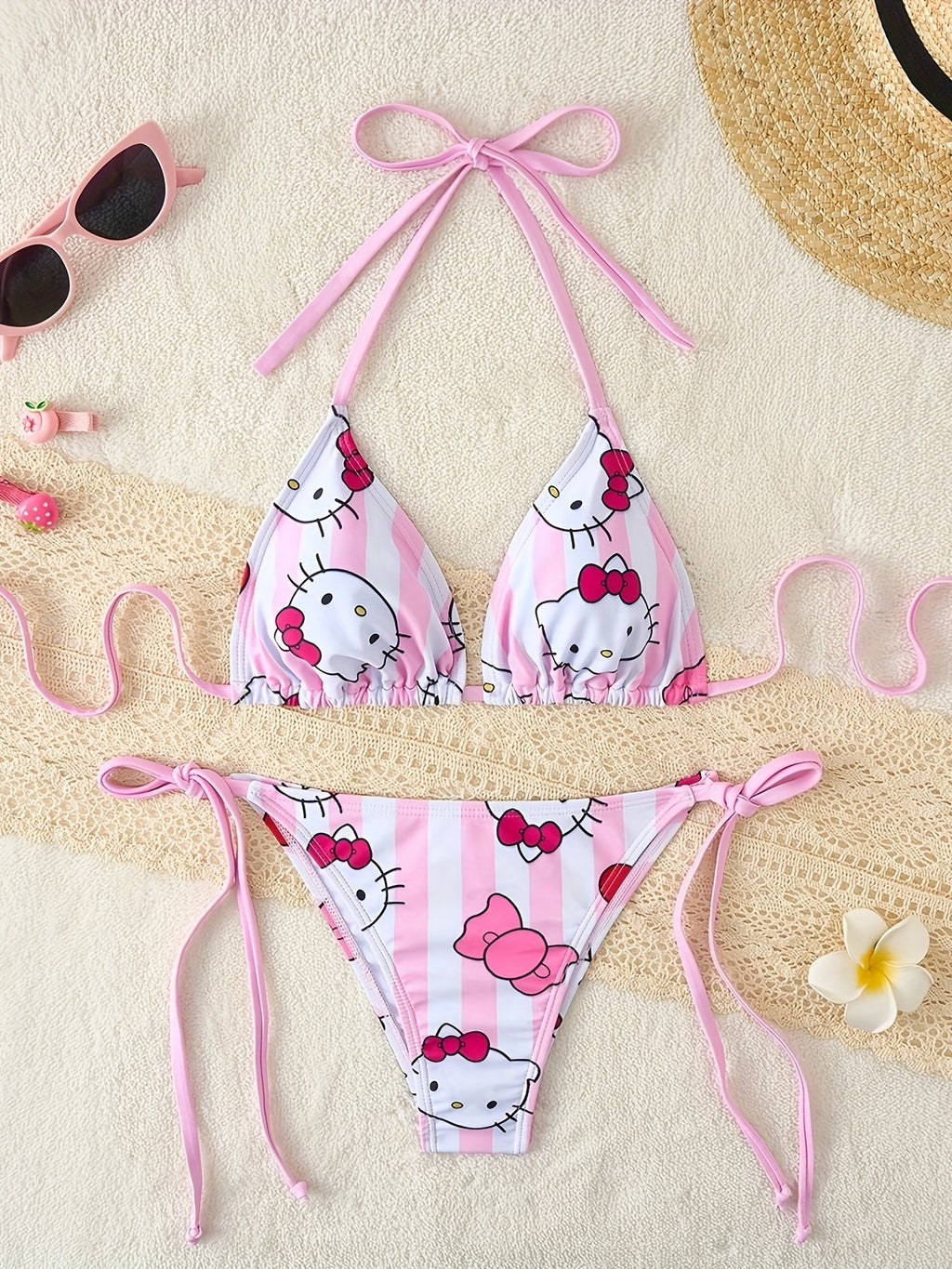 19217 1a-013 Conjunto de Bikini Hello Kitty 2 Pzas