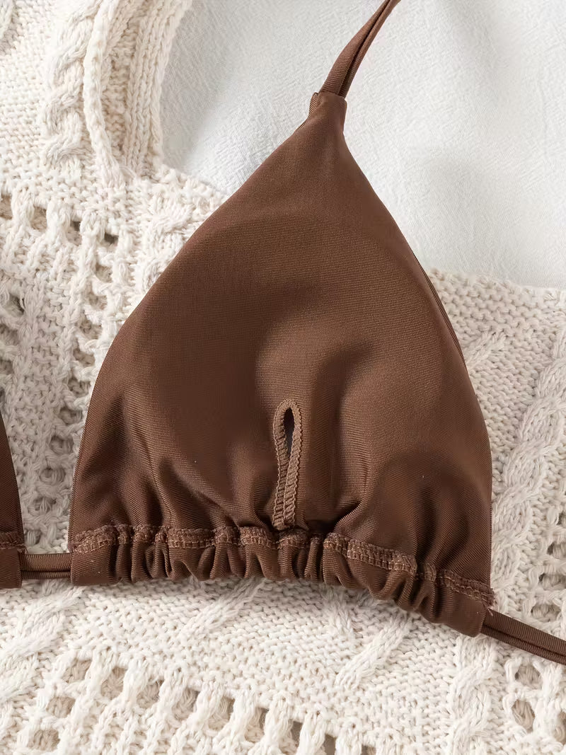 19922 1a-082 Bikini enterizo con tirantes al cuello y tanga