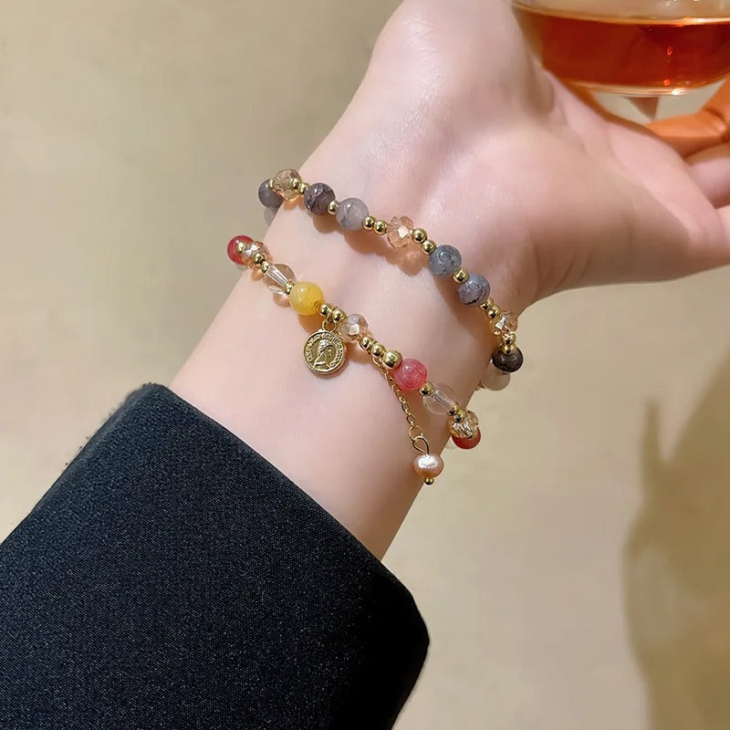 15688 1b-015 Pulsera vintage doble capa 1 Pza