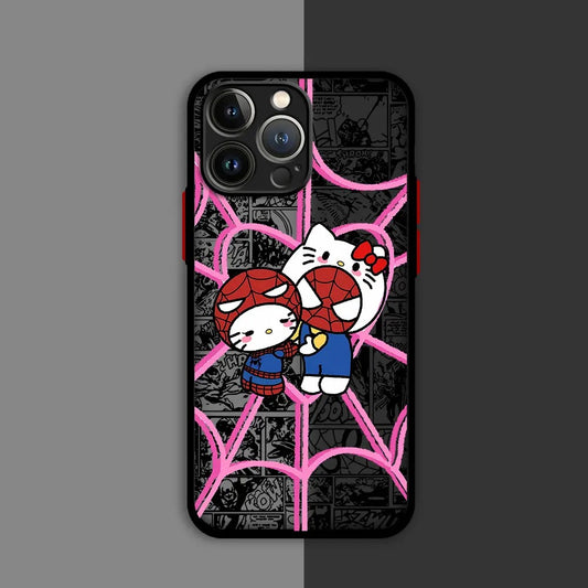 14252 2b-02-14 Funda de teléfono Spidermans & Hello Kitty