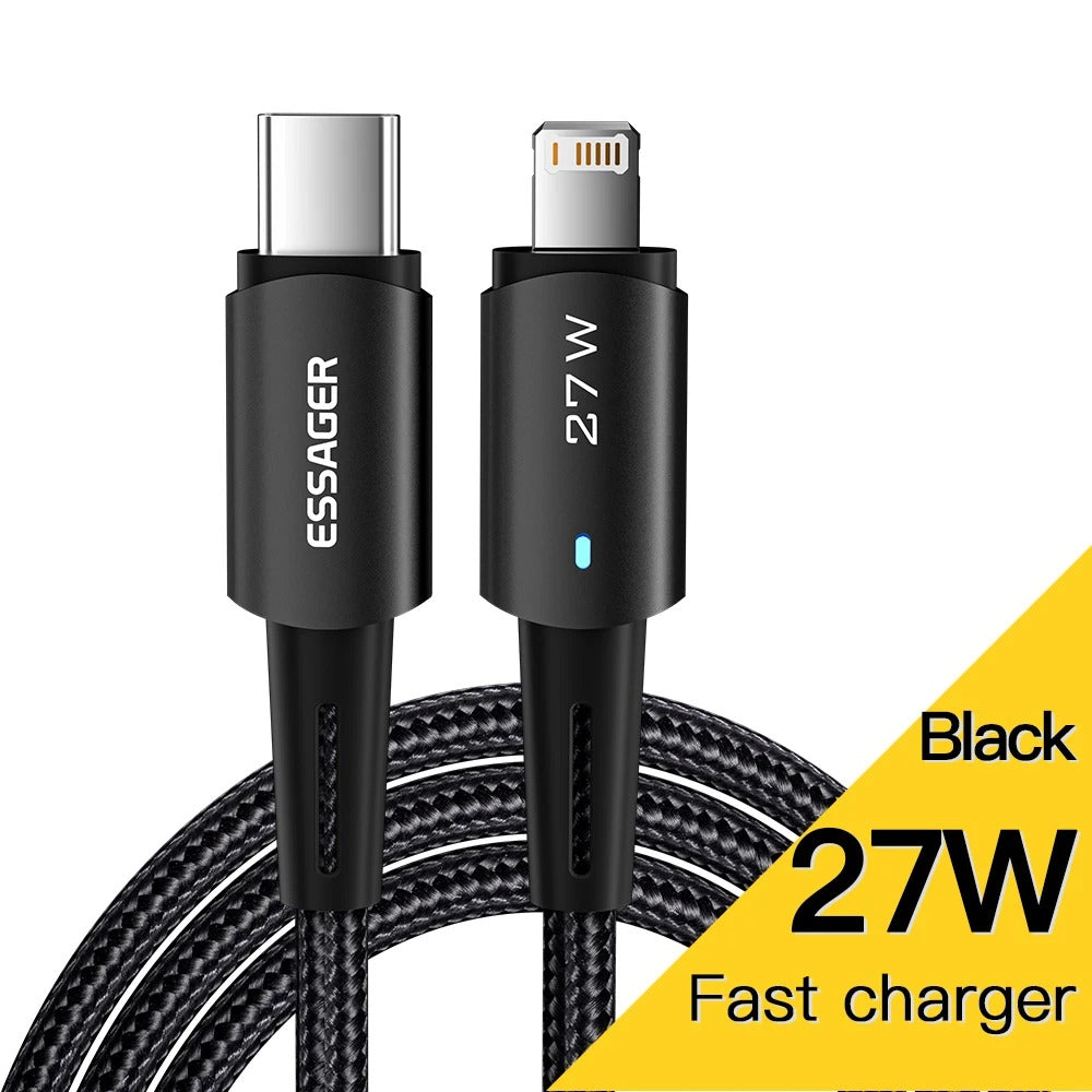 12733 2t-001 Essager-Cable USB tipo C de carga rápida para IPhone