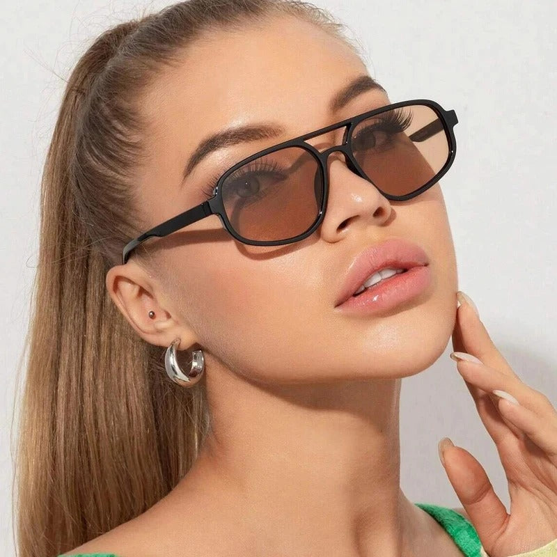 16612 1l-384 Gafas de sol Retro de doble puente 1 Pza