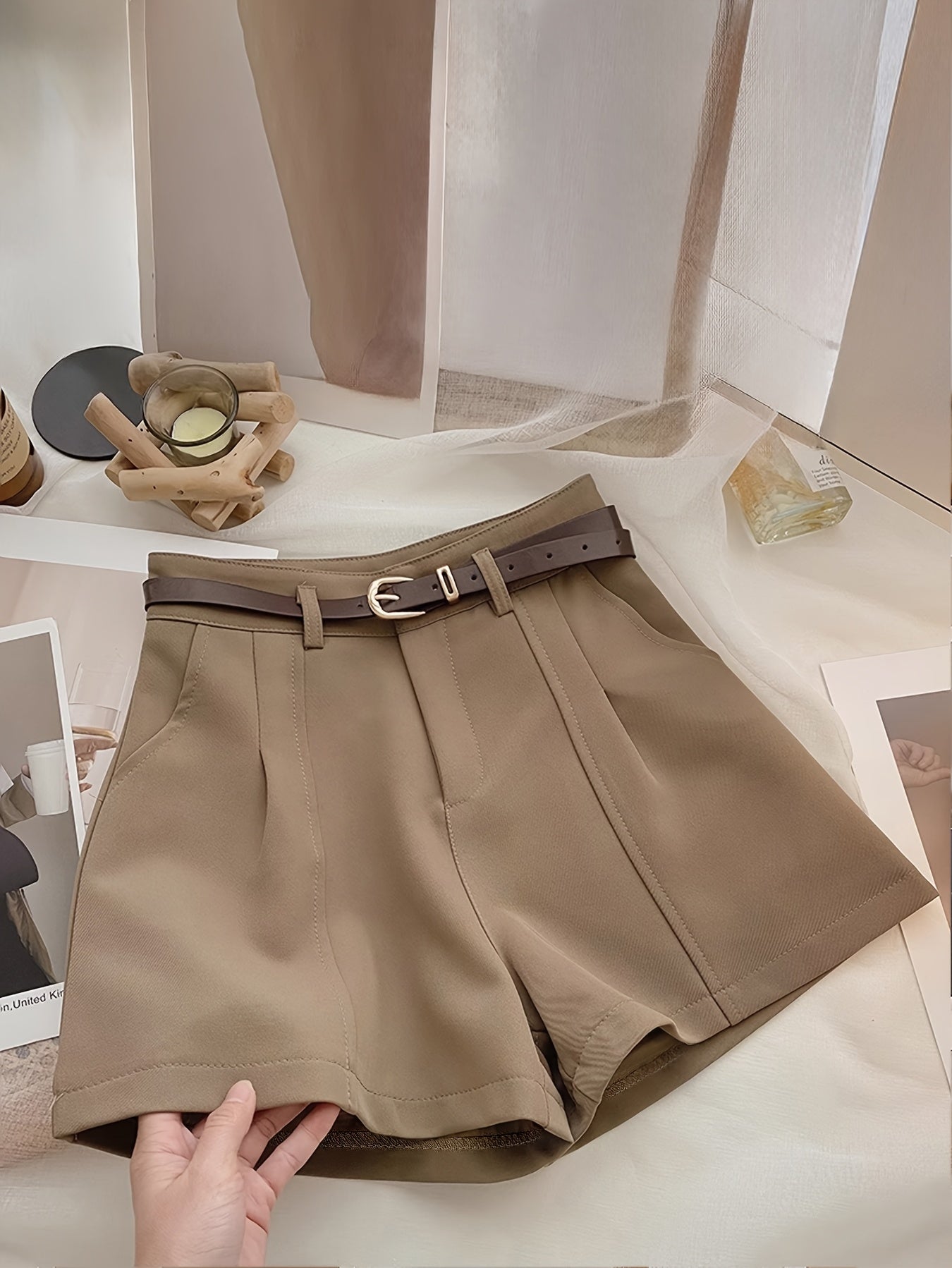 19665 1a-087 Shorts Estilo Retro & Cinturón