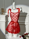 19224 1a-007 Vestido Sexy Rojo de Malla
