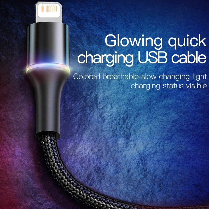 12728 2t-001 Baseus Cable USB LED de Carga Rápida