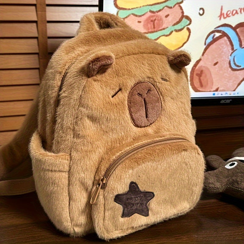 18476 1c-004 Mochila de felpa de capibara 1 Pza