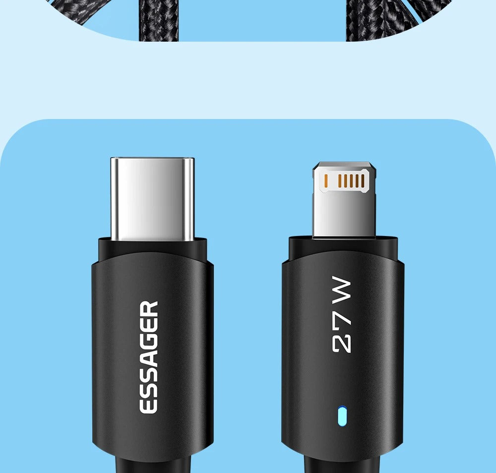 12733 2t-001 Essager-Cable USB tipo C de carga rápida para IPhone