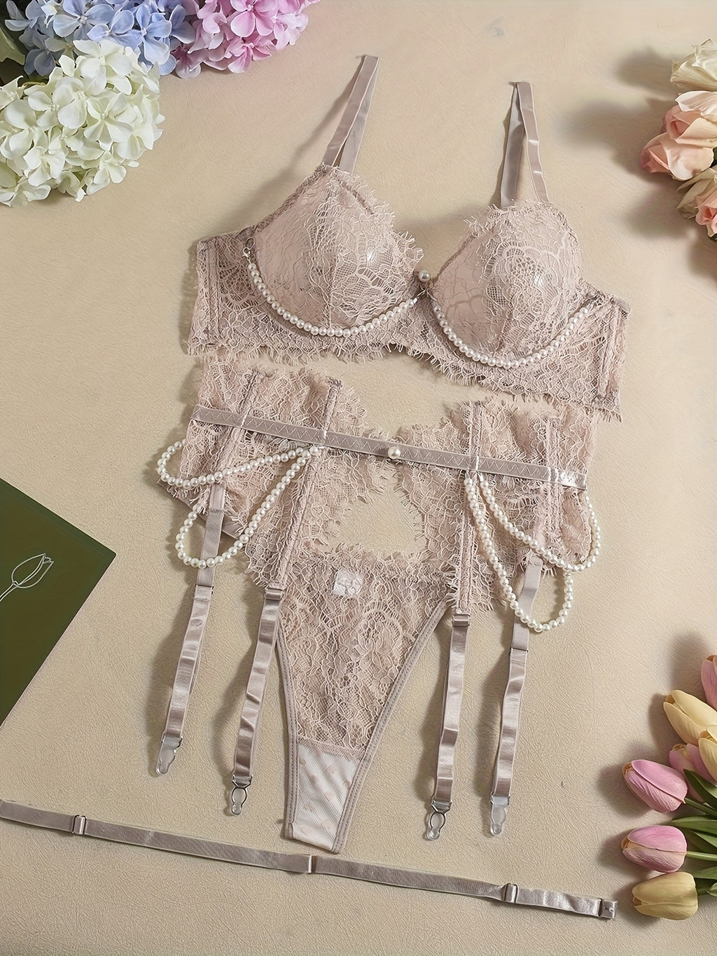 19626 ID-263 Lenceria Perlas 4 Pzas