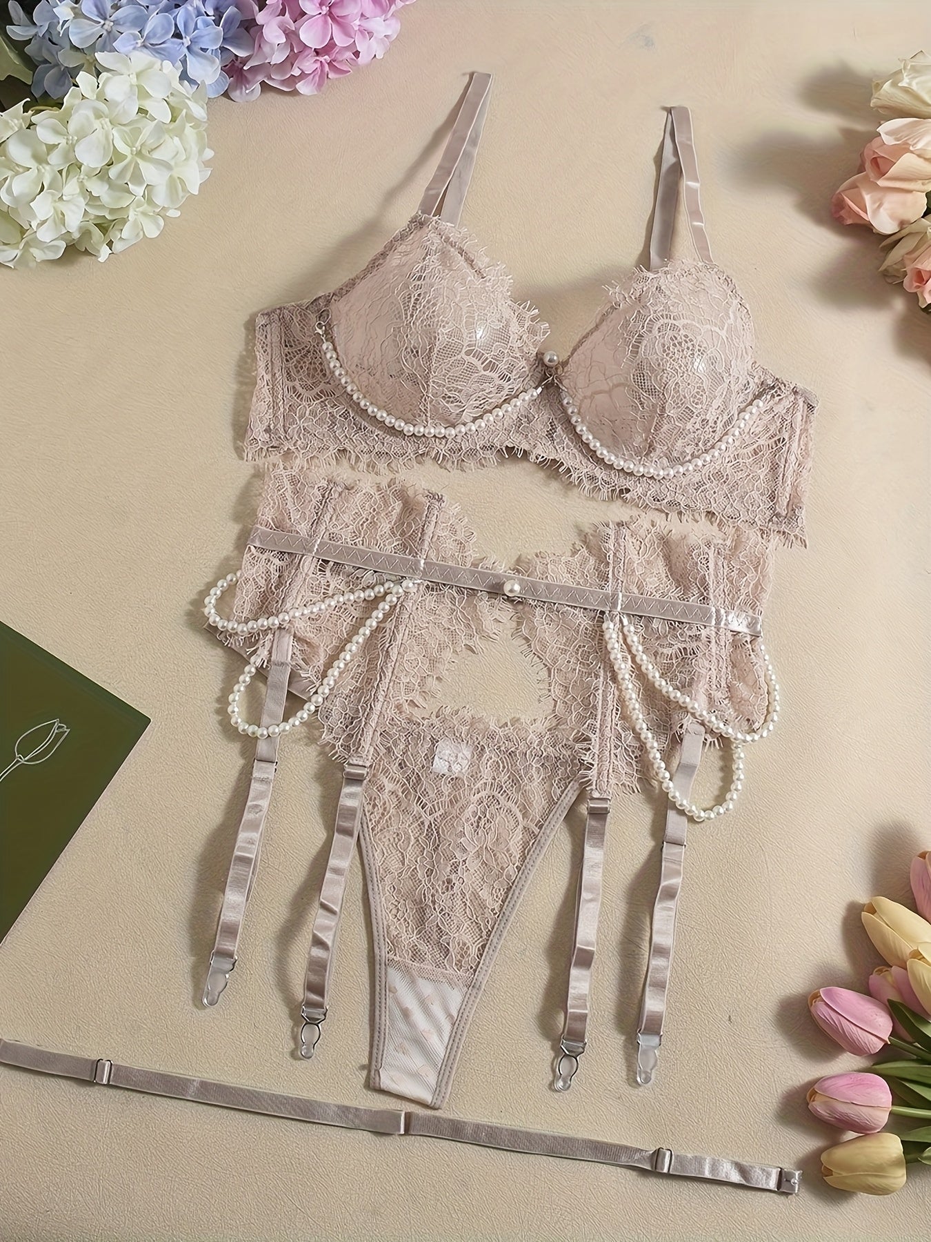 19626 ID-263 Lenceria Perlas 4 Pzas