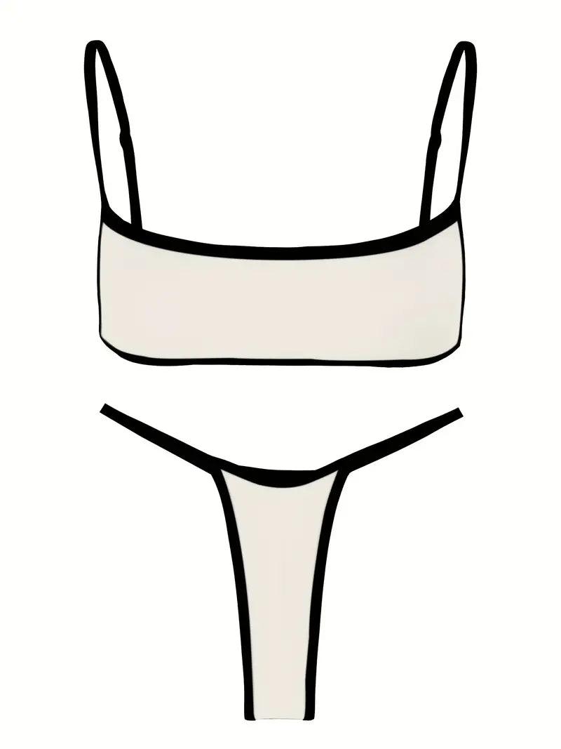 19879 1a-113 Conjunto de bikini con tirantes finos 2Pzs