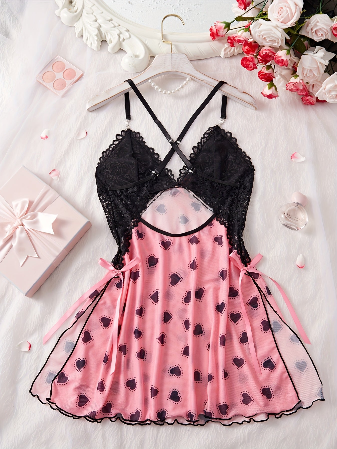 19554 1a-001 Vestido de dormir sexy con escote en V 1 Pza