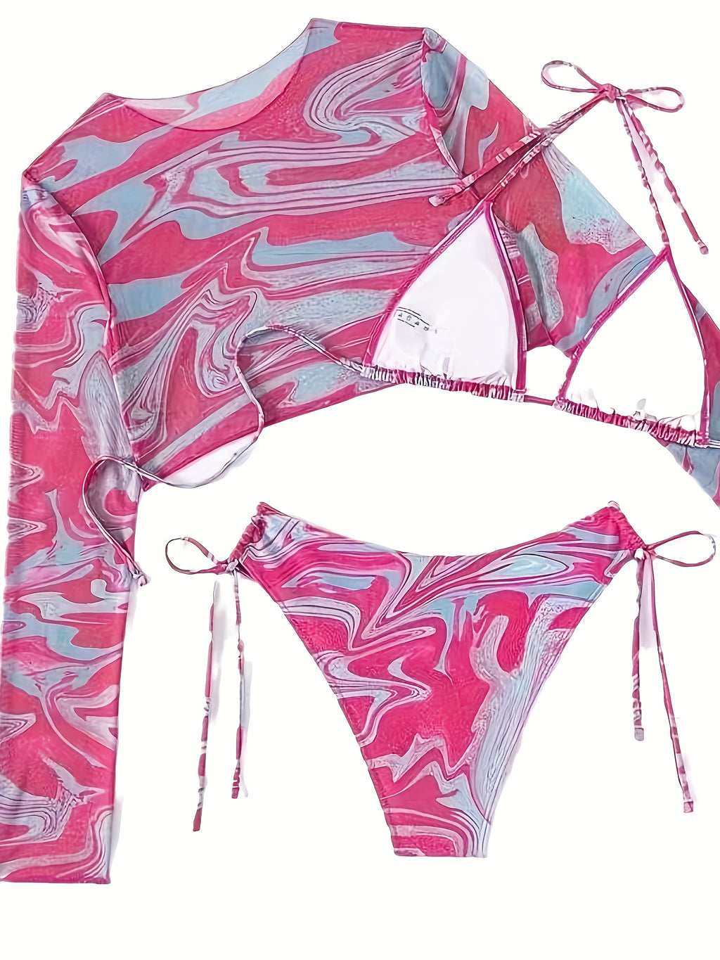 19668 1a-106 Conjunto Bikini Marmol 3 Pzas