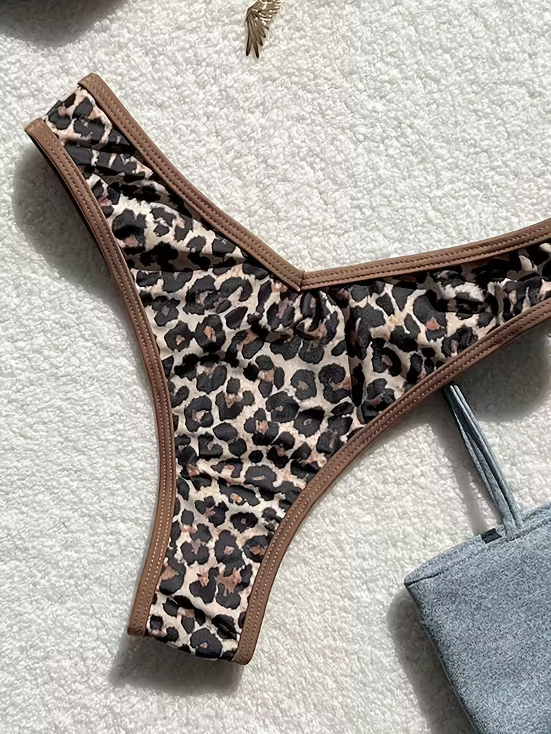 19932 1a-082 Bikini de leopardo sexy 2025 2Pzs